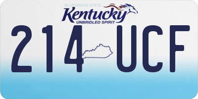 KY license plate 214UCF