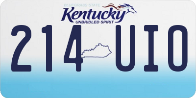 KY license plate 214UIO