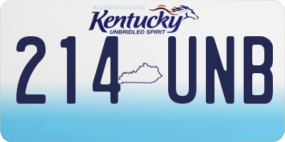 KY license plate 214UNB