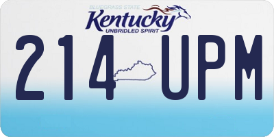 KY license plate 214UPM