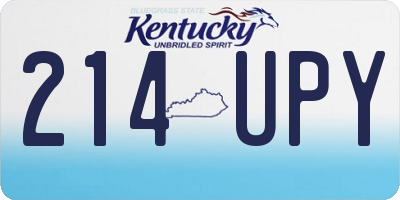 KY license plate 214UPY