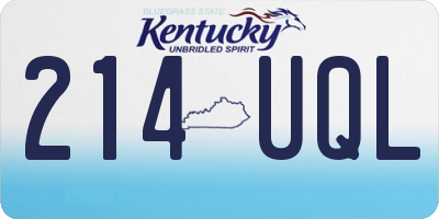 KY license plate 214UQL