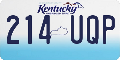 KY license plate 214UQP