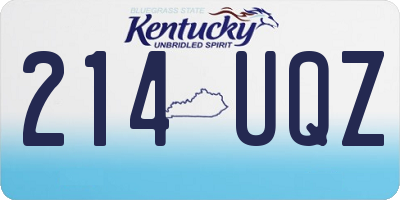 KY license plate 214UQZ