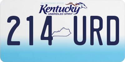KY license plate 214URD