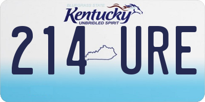 KY license plate 214URE