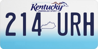 KY license plate 214URH