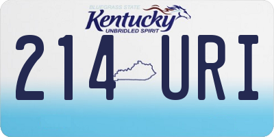 KY license plate 214URI