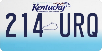 KY license plate 214URQ