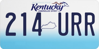 KY license plate 214URR