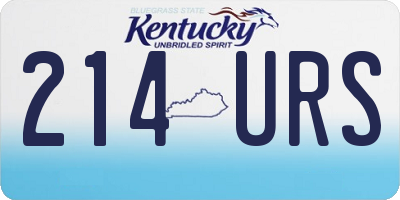 KY license plate 214URS
