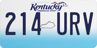 KY license plate 214URV