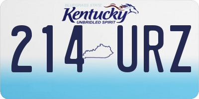 KY license plate 214URZ