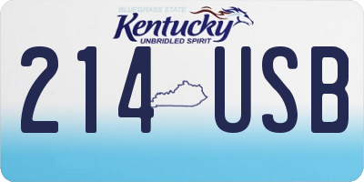 KY license plate 214USB