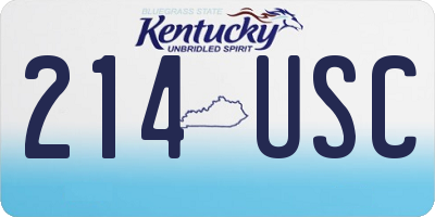 KY license plate 214USC
