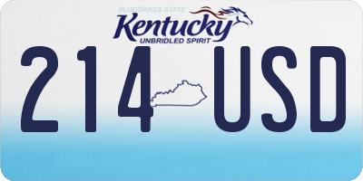 KY license plate 214USD