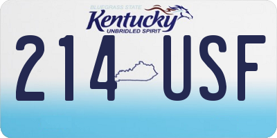 KY license plate 214USF