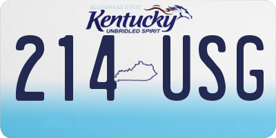 KY license plate 214USG