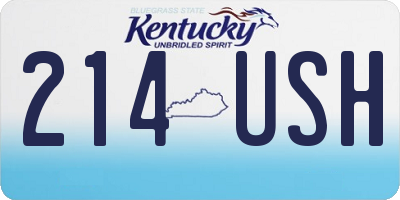 KY license plate 214USH