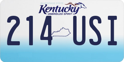 KY license plate 214USI