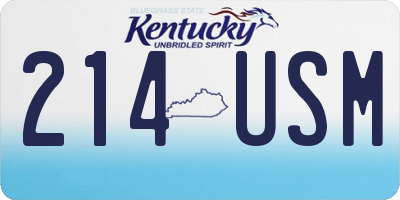KY license plate 214USM