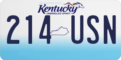 KY license plate 214USN