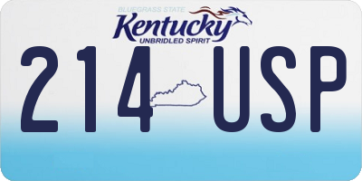 KY license plate 214USP