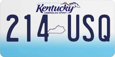 KY license plate 214USQ