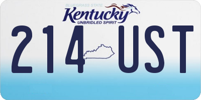 KY license plate 214UST