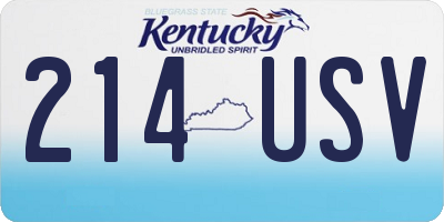 KY license plate 214USV