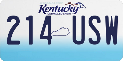 KY license plate 214USW