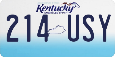 KY license plate 214USY