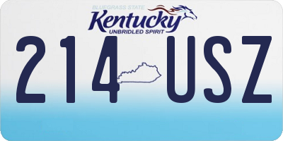 KY license plate 214USZ