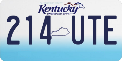 KY license plate 214UTE
