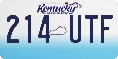 KY license plate 214UTF