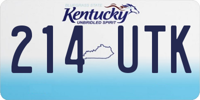 KY license plate 214UTK