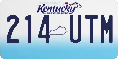 KY license plate 214UTM