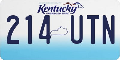 KY license plate 214UTN