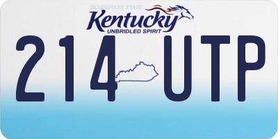 KY license plate 214UTP