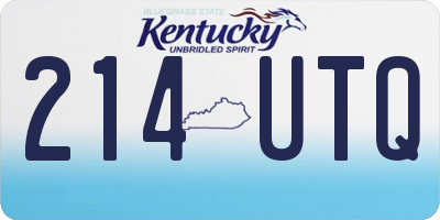 KY license plate 214UTQ