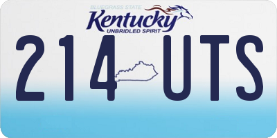 KY license plate 214UTS