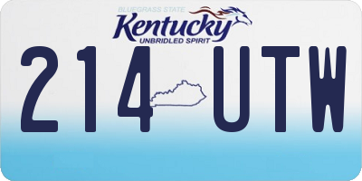 KY license plate 214UTW