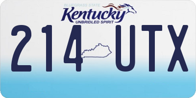 KY license plate 214UTX
