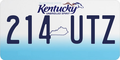 KY license plate 214UTZ