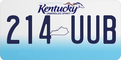 KY license plate 214UUB