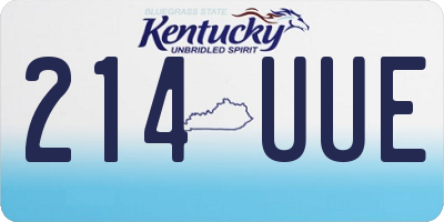 KY license plate 214UUE