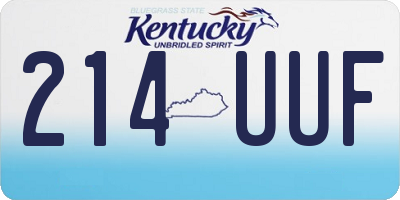 KY license plate 214UUF