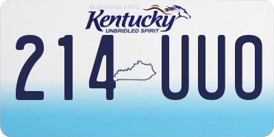 KY license plate 214UUO