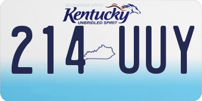 KY license plate 214UUY