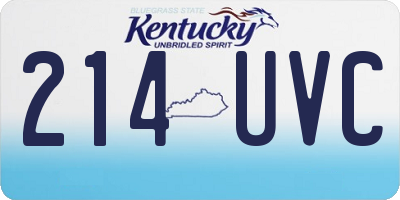 KY license plate 214UVC